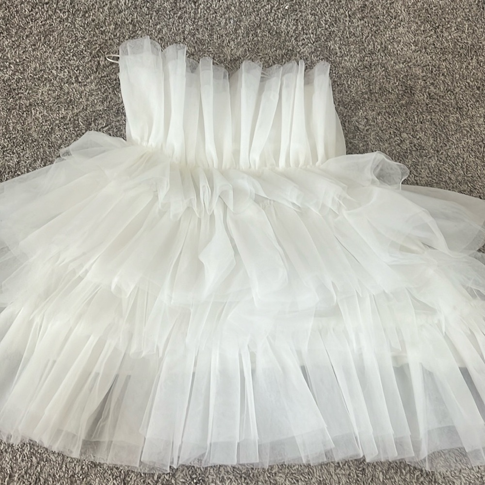 White tulle mini dress